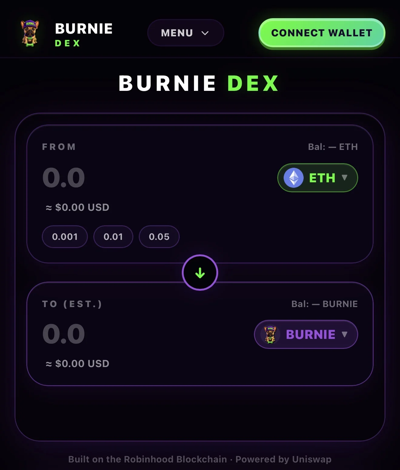 Burnie Dex live swap interface